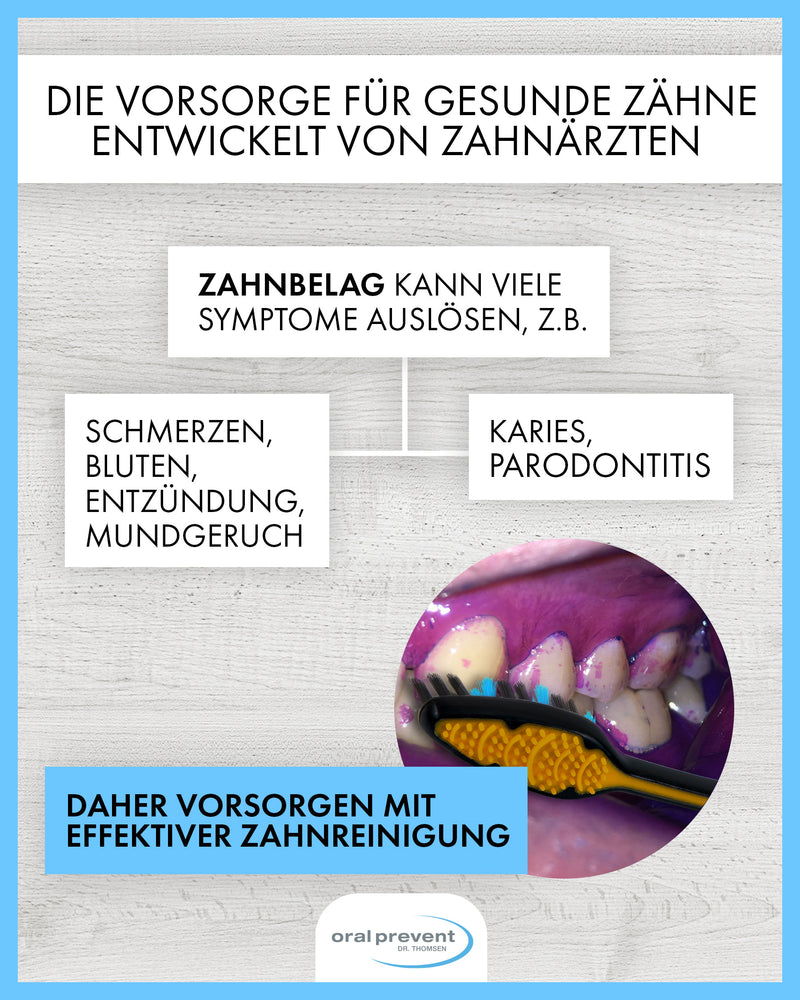 40x ORAL PREVENT Plaque Färbetabletten - Zahnfärbetabletten für Kinder/Erwachsene - Kautabletten - Zahnbelag einfärben - Erythrosinfrei