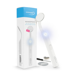 ORAL Prevent Mundspiegel mit LED-Licht - Dentalspiegel für eine bessere Zahnpflege - Zahnarztspiegel mit Anti-Fog-Beschichtung - Zahnpflegespiegel