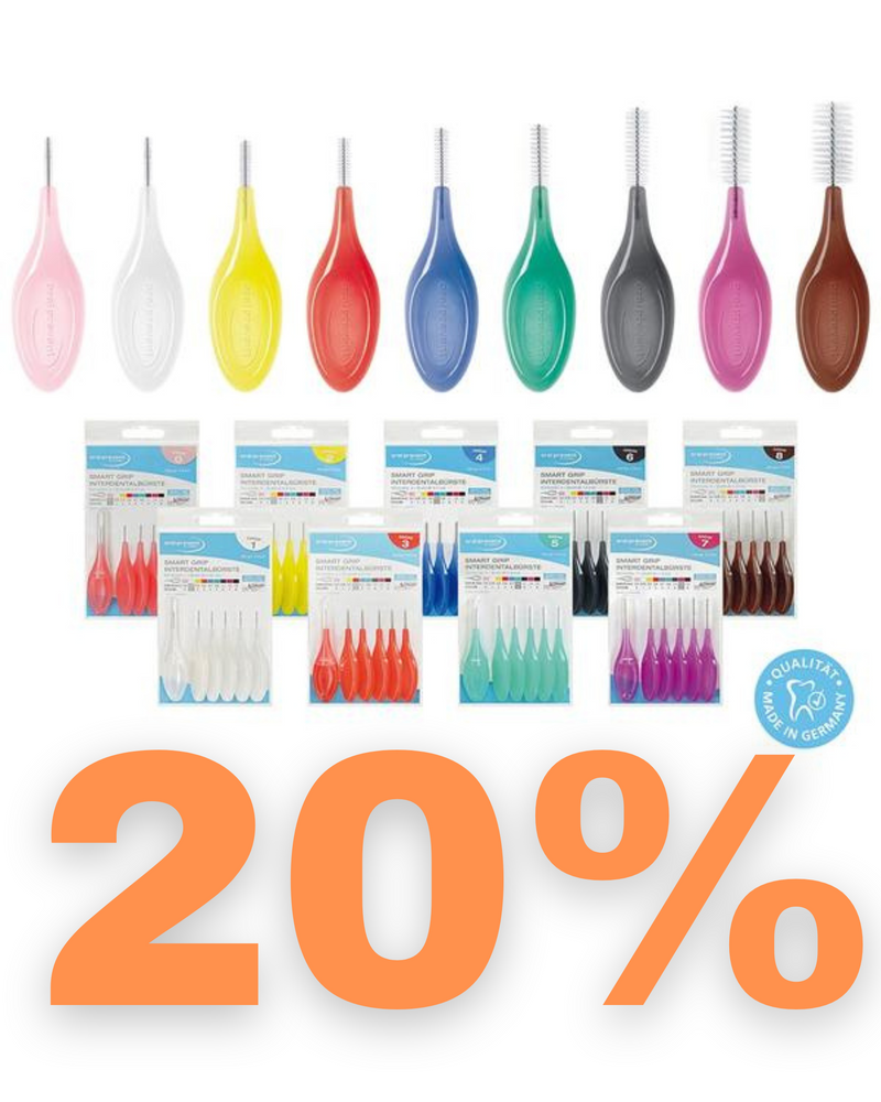 ORAL PREVENT Interdentalbürsten Smart Grip - Zahnreinigung für die Zwischenräume - Zahnzwischenraumbürste - Zahnstein-/Kariesprävention - 6er Beutel