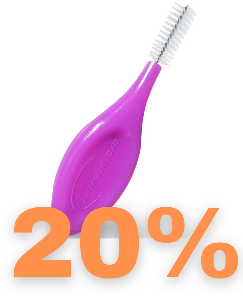 ORAL PREVENT Interdentalbürsten Smart Grip - Zahnreinigung für die Zwischenräume - Zahnzwischenraumbürste - Zahnstein-/Kariesprävention - 6er Beutel