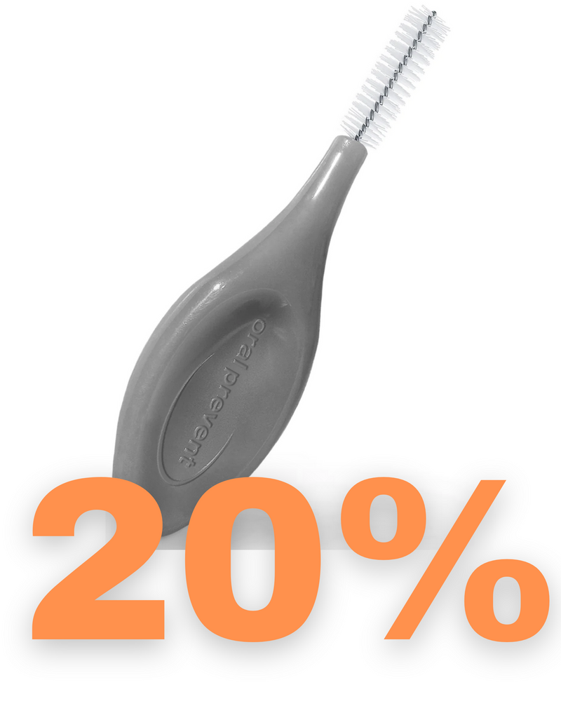 ORAL PREVENT Interdentalbürsten Smart Grip - Zahnreinigung für die Zwischenräume - Zahnzwischenraumbürste - Zahnstein-/Kariesprävention - 6er Beutel