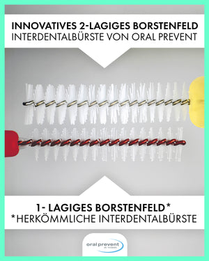 25 Stück: ORAL PREVENT Interdentalbürsten - Zahnreinigung für die Zwischenräume - Zahnzwischenraumbürste - Zahnstein-/Kariesprävention